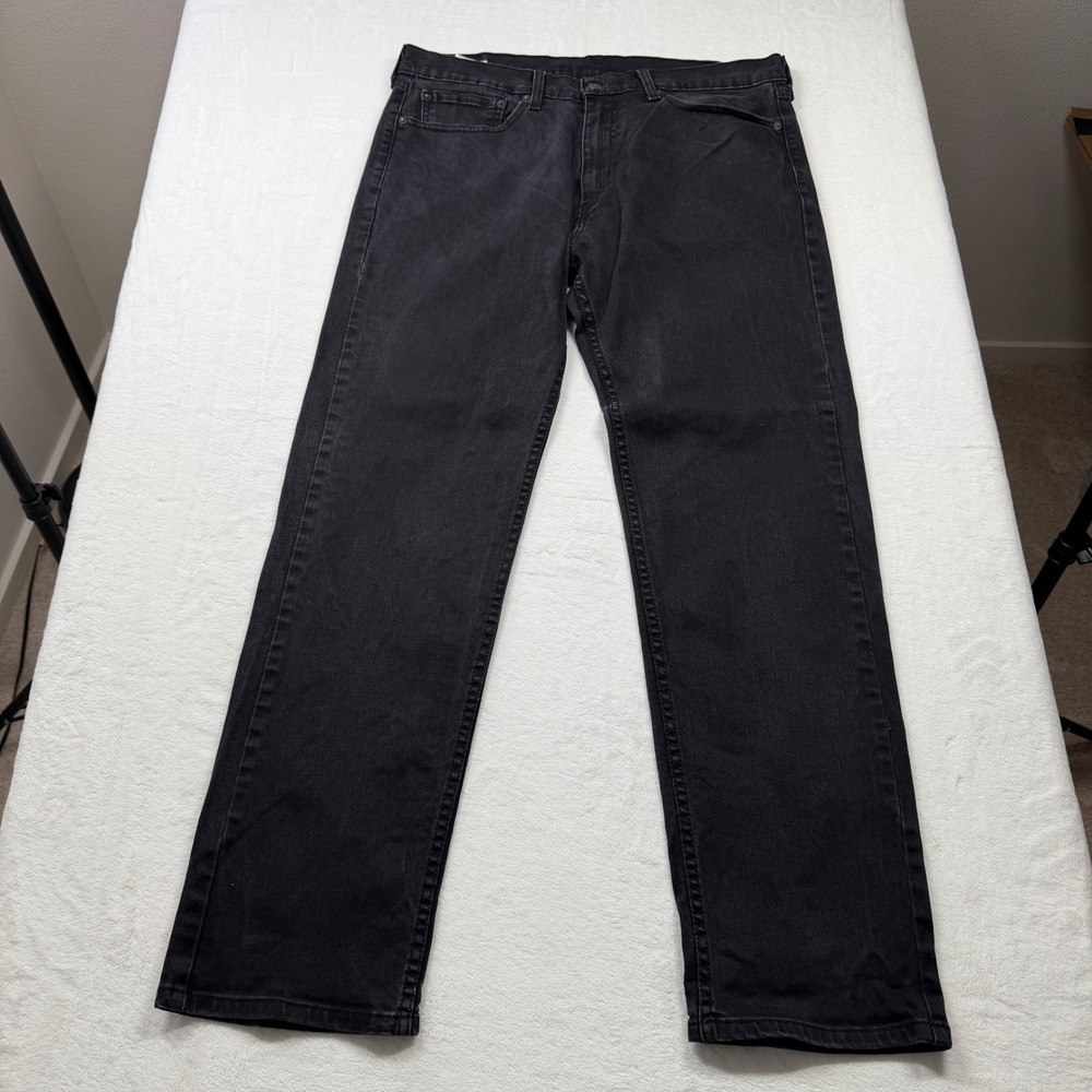 Levi's 505 Regular Fit Jeans Mens 36x32 Black Excellent Straight Leg 00505-1469